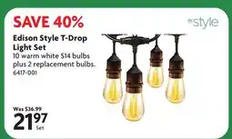 Home Hardware Edison Style T-Drop Light Set offer