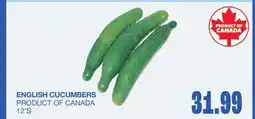 Wholesale Club ENGLISH CUCUMBERS, 12'S offer