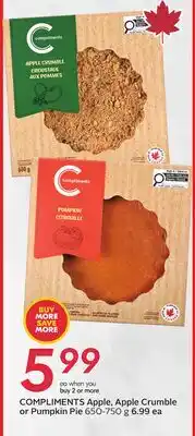 Sobeys COMPLIMENTS Apple, Apple Crumble or Pumpkin Pie offer
