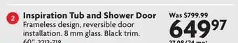 Home Hardware Inspiration Tub and Shower Door offer