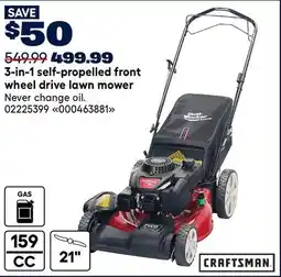 RONA CRAFTSMAN 3-in-1 self-propelled front wheel drive lawn mower offer