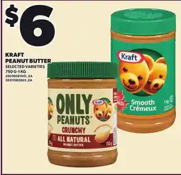 Loblaws KRAFT PEANUT BUTTER, 750 G-1 KG offer