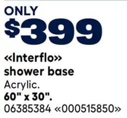 RONA Interflo shower base offer