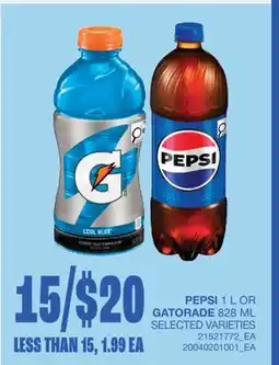 Wholesale Club PEPSI, 1 L OR GATORADE, 828 ML offer