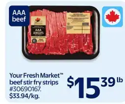 Walmart Your Fresh Market* beef stir fry strips offer