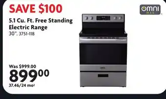 Home Hardware 5.1 Cu. Ft. Free Standing Electric Range offer