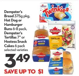 Longo's Bread 375g pkg, Hot Dog or Hamburger Buns 6-8 pack, Tortillas 7 or Snack Cakes 6 pack offer