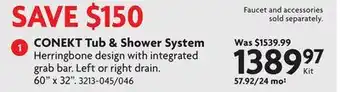Home Hardware CONEKT Tub & Shower System offer