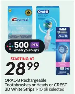 Sobeys ORAL-B Rechargeable Toothbrushes or Heads or CREST 3D White Strips offer
