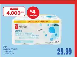 Wholesale Club PAPER TOWEL, 12 ROLLS offer