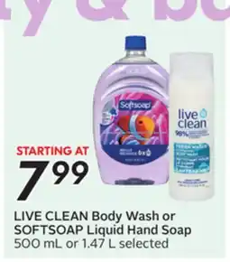 Sobeys LIVE CLEAN Body Wash or SOFTSOAP Liquid Hand Soap offer