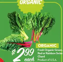 Longo's Fresh Organic Green, Red or Rainbow Swiss Chard offer