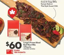 Longo's Frozen Sliced Beef Short Ribs offer