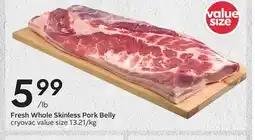 Sobeys Fresh Whole Skinless Pork Belly offer