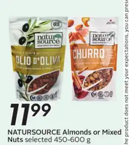 Sobeys NATURSOURCE Almonds or Mixed Nuts offer