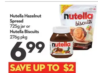 Longo's Hazelnut Spread 725g jar or Biscuits 276g pkg offer