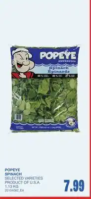 Wholesale Club SPINACH offer