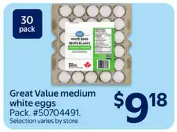 Walmart Great Value medium white eggs offer