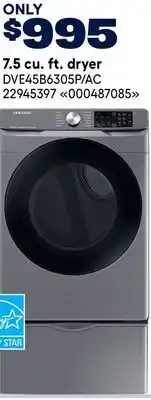 RONA SAMSUNG 7.5 cu. ft. dryer offer