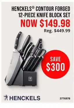 Cabela's HENCKELS CONTOUR FORGED 12-PIECE KNIFE BLOCK SET offer