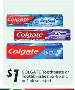 Sobeys COLGATE Toothpaste or Toothbrushes offer