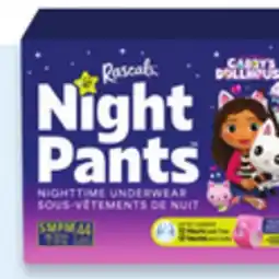Walmart Rascals Night Pants nighttime underwear 44s offer