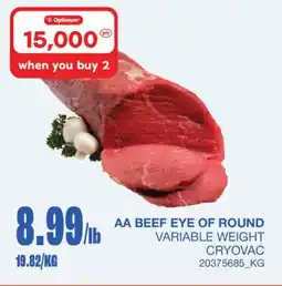 Wholesale Club AA BEEF EYE OF ROUND offer