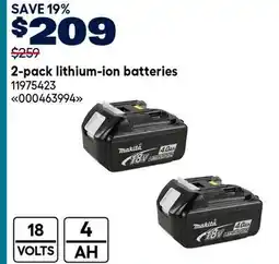 RONA Makita 2-pack lithium-ion batteries offer