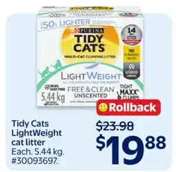 Walmart Tidy Cats LightWeight cat litter offer