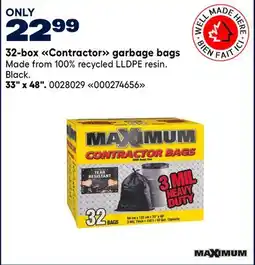 RONA MAXIMUM 33 x 48 32-box Contractor garbage bags offer