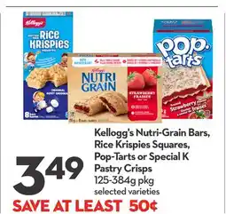 Longo's Kellogg's Nutri-Grain Bars, Rice Krispies Squares, Pop-Tarts or Special K Pastry Crisps offer