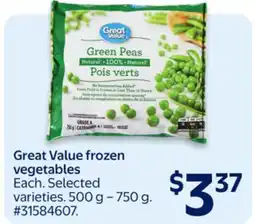 Walmart Great Value frozen vegetables offer