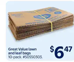 Walmart Great Value lawn and leaf bags offer