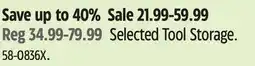 Canadian Tire Selected Tool Storage offer