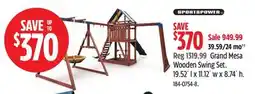 Canadian Tire Sportspower Grand Mesa Wooden Swing Set offer