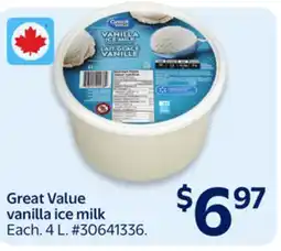 Walmart Great Value vanilla ice milk offer