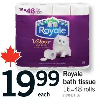 Fortinos ROYALE BATH TISSUE, 16=48 ROLLS offer