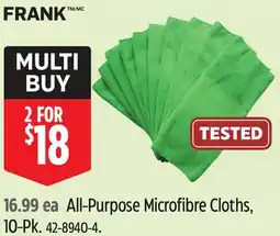 Canadian Tire FRANK All-Purpose Microfibre Cloths, 10-Pk offer