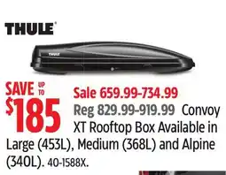 Canadian Tire Convoy XT Rooftop Box Available in Large (453L), Medium (368L) and Alpine (340L) offer