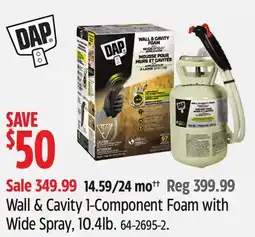 Canadian Tire DAP Wall & Cavity 1-Component Foam with Wide Spray, 10.4lb offer