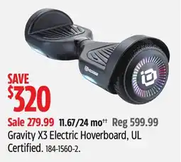 Canadian Tire Gravity X3 Electric Hoverboard, UL Certified offer