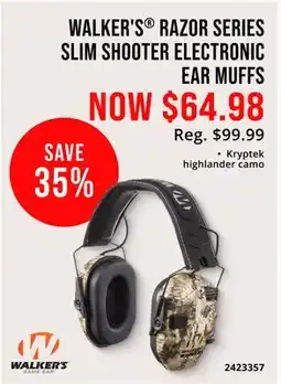 Cabela's WALKER'S RAZOR SERIES SLIM SHOOTER ELECTRONIC EAR MUFFS offer