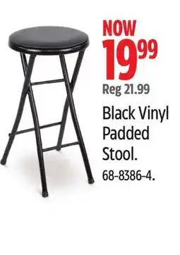 Canadian Tire For Living Black Vinyl Padded Stool offer