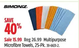 Canadian Tire Simoniz Multipurpose Microfibre Towels, 25-Pk offer