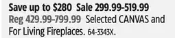 Canadian Tire Selected CANVAS and For Living Fireplaces offer