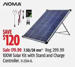 Canadian Tire NOMA 100W Solar Kit with Stand and Charge Controller offer