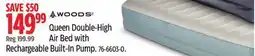 Canadian Tire WOODS Queen Double-High Air Bed with Rechargeable Built-In Pump offer
