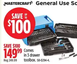 Canadian Tire Mastercraft Comes in 3 drawer toolbox offer