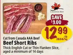 Farm Boy Cut from Canada AAA Beef Short Ribs offer