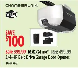 Canadian Tire 3/4-HP Belt Drive Garage Door Opener offer